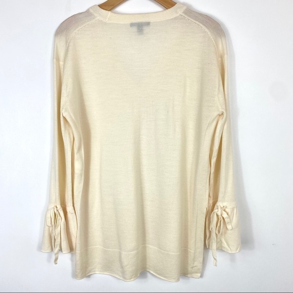 J.Crew | Merino V Neck Sweater Drawstring Sleeves - Picture 12 of 12